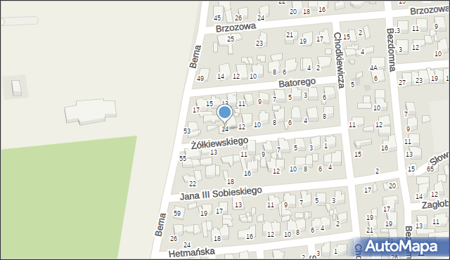 Tomaszów Mazowiecki, Żółkiewskiego Stanisława, hetm., 14, mapa Tomaszów Mazowiecki