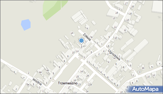 Trzemeszno, Żółwia, 1, mapa Trzemeszno
