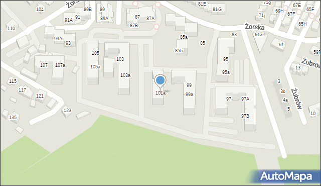 Tychy, Żorska, 101a, mapa Tychów