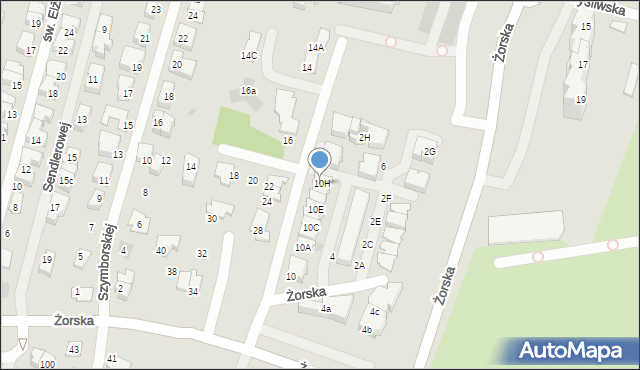 Tychy, Żorska, 10H, mapa Tych&oacute;w