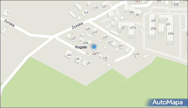 Tychy, Żorska, 133, mapa Tychów