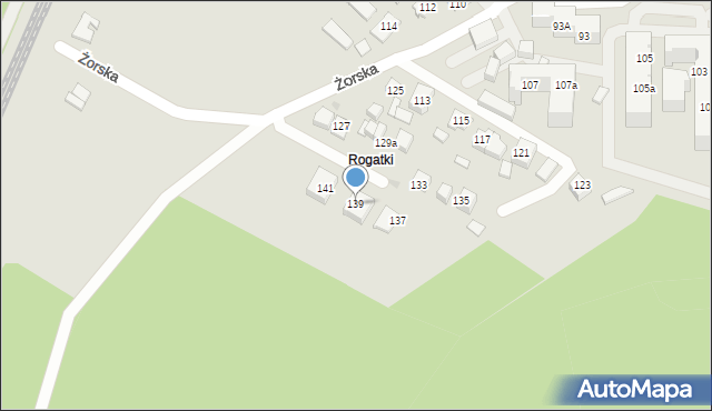 Tychy, Żorska, 139, mapa Tychów