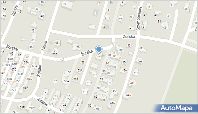 Tychy, Żorska, 51, mapa Tychów