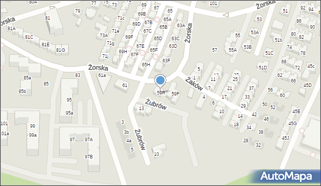 Tychy, Żorska, 59R, mapa Tychów