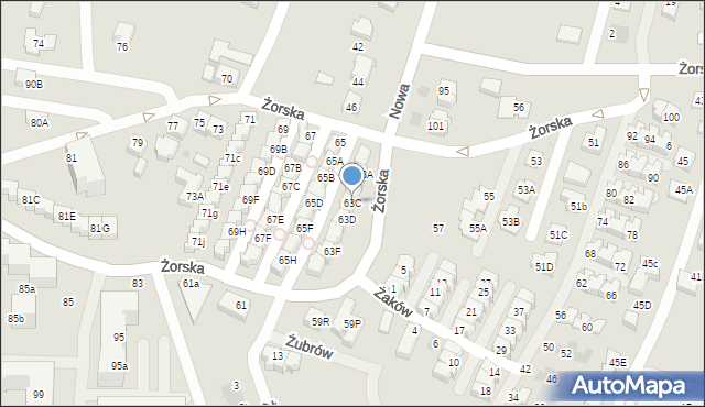 Tychy, Żorska, 63C, mapa Tychów