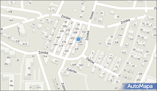 Tychy, Żorska, 63E, mapa Tychów