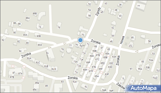 Tychy, Żorska, 73, mapa Tychów