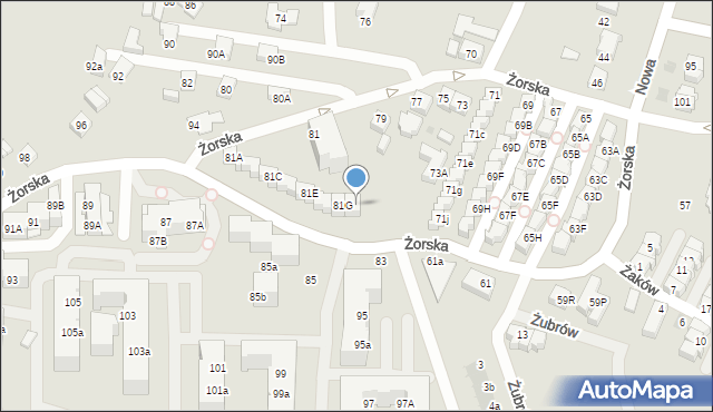 Tychy, Żorska, 81H, mapa Tychów