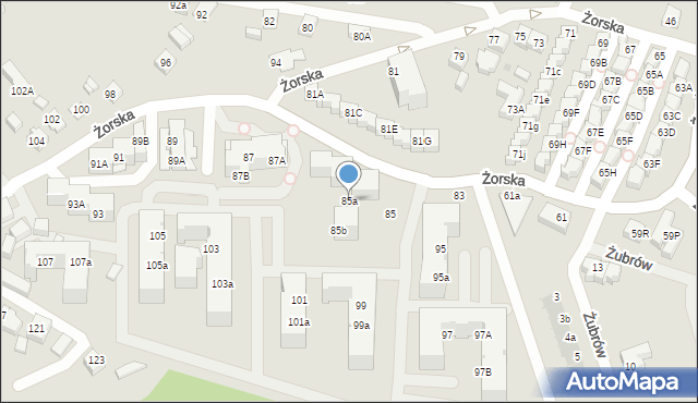 Tychy, Żorska, 85a, mapa Tychów