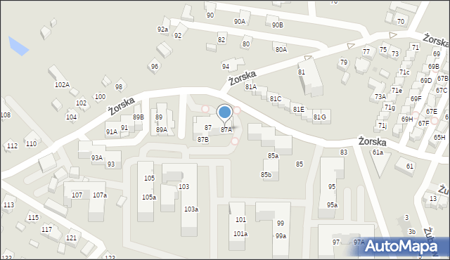 Tychy, Żorska, 87A, mapa Tychów