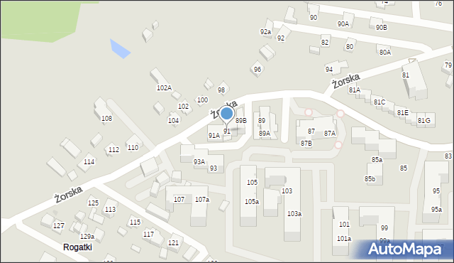 Tychy, Żorska, 91, mapa Tychów