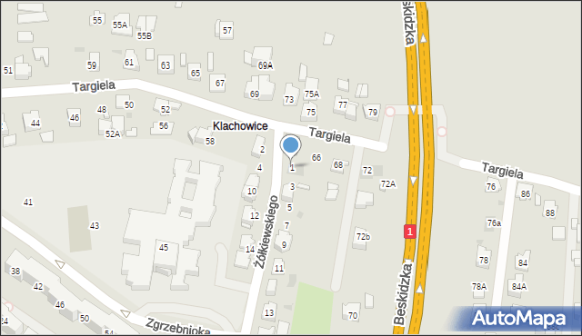 Tychy, Żółkiewskiego Stanisława, hetm., 1, mapa Tychów