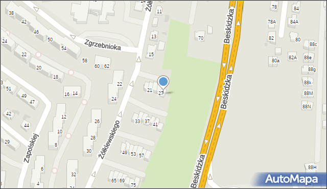 Tychy, Żółkiewskiego Stanisława, hetm., 29, mapa Tychów