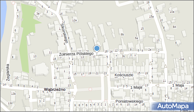 Wąbrzeźno, Żołnierza Polskiego, 9b, mapa Wąbrzeźno