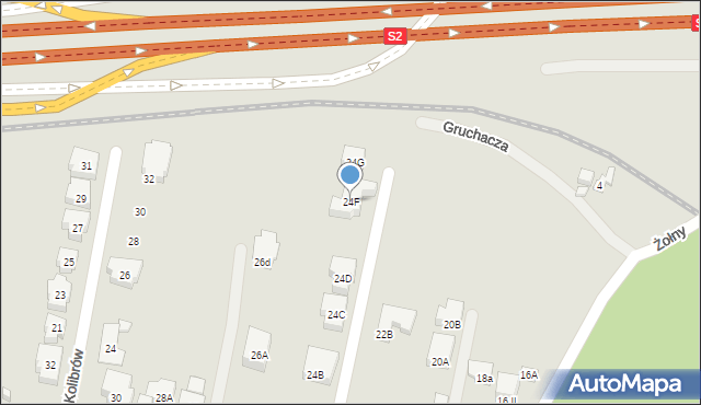 Warszawa, Żołny, 24F, mapa Warszawy