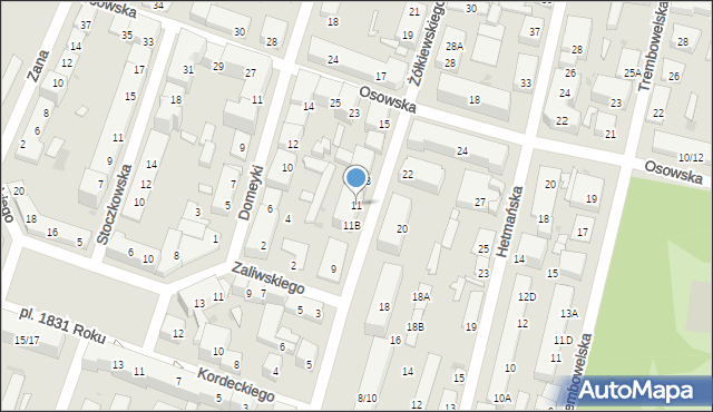 Warszawa, Żółkiewskiego Stanisława, hetm., 11, mapa Warszawy