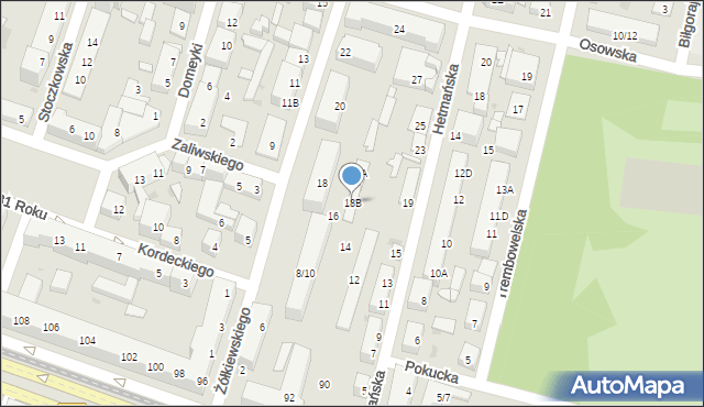 Warszawa, Żółkiewskiego Stanisława, hetm., 18B, mapa Warszawy