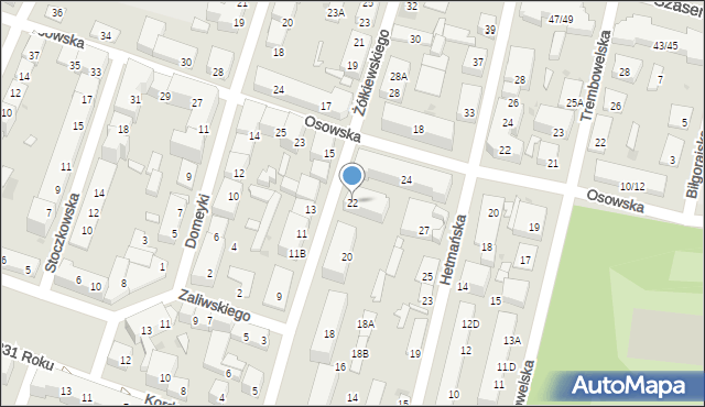 Warszawa, Żółkiewskiego Stanisława, hetm., 22, mapa Warszawy