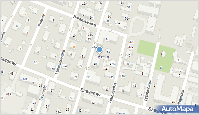 Warszawa, Żółkiewskiego Stanisława, hetm., 40A, mapa Warszawy