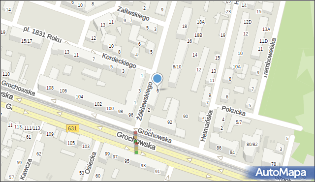 Warszawa, Żółkiewskiego Stanisława, hetm., 6, mapa Warszawy