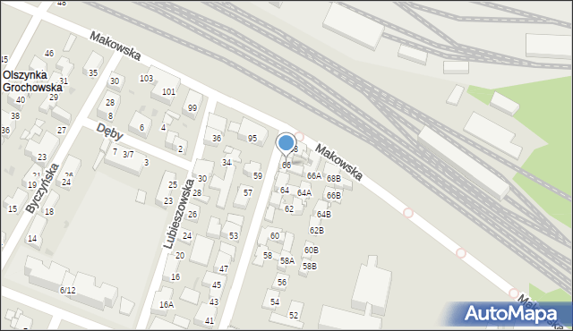 Warszawa, Żółkiewskiego Stanisława, hetm., 66, mapa Warszawy