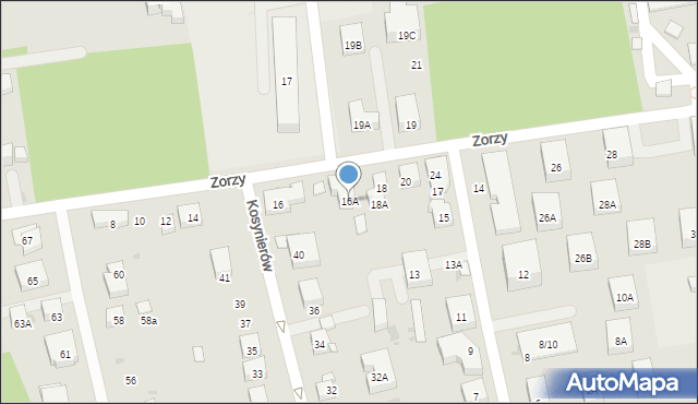 Warszawa, Zorzy, 16A, mapa Warszawy