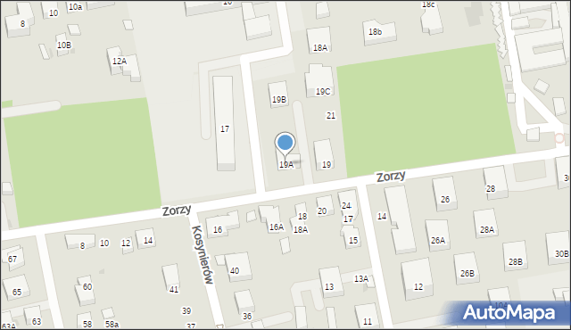 Warszawa, Zorzy, 19A, mapa Warszawy