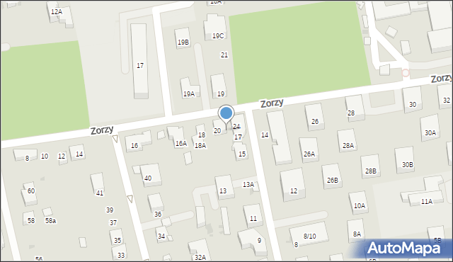 Warszawa, Zorzy, 22, mapa Warszawy