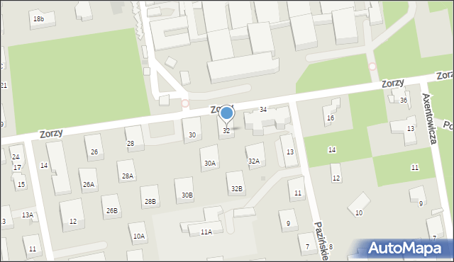 Warszawa, Zorzy, 32, mapa Warszawy