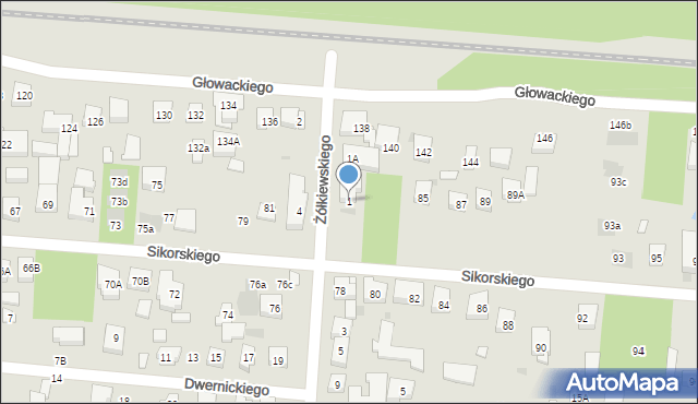 Warszawa, Żółkiewskiego Stanisława, hetm., 1, mapa Warszawy