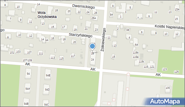 Warszawa, Żółkiewskiego Stanisława, hetm., 18, mapa Warszawy