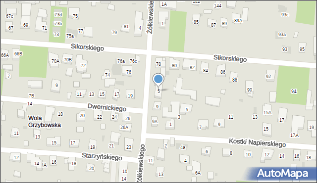 Warszawa, Żółkiewskiego Stanisława, hetm., 5, mapa Warszawy