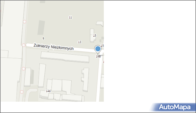 Wieluń, Żołnierzy Niezłomnych, 14B, mapa Wieluń
