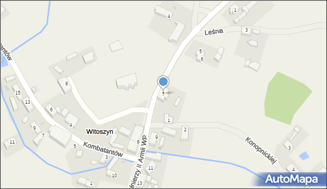 Witoszyn, Żołnierzy II Armii WP, 7, mapa Witoszyn