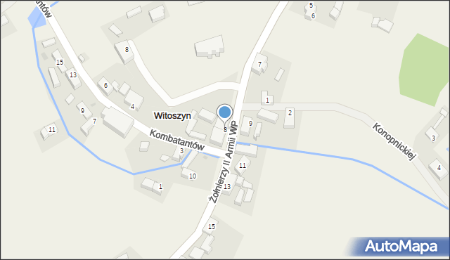 Witoszyn, Żołnierzy II Armii WP, 8, mapa Witoszyn