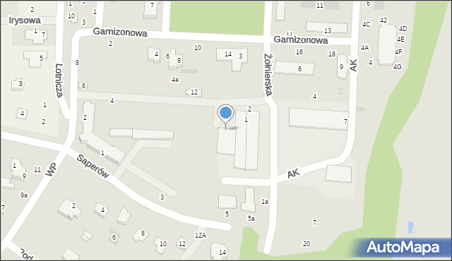 Włodawa, Żołnierska, 1b, mapa Włodawa