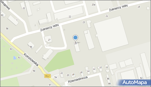 Włodawa, Żołnierzy WiN, 25, mapa Włodawa