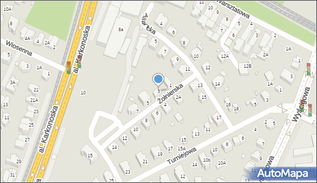 Wrocław, Żołnierska, 3, mapa Wrocławia