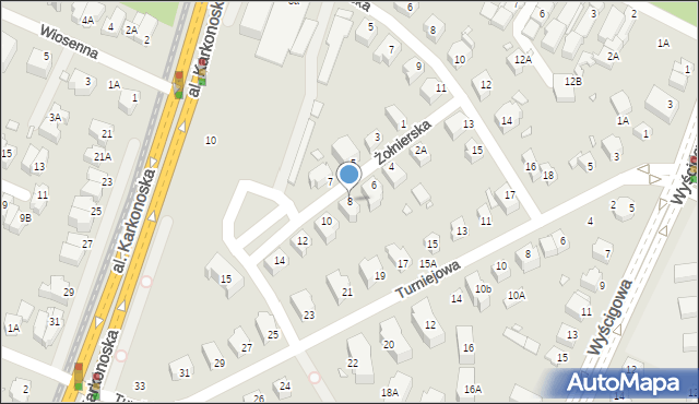 Wrocław, Żołnierska, 8, mapa Wrocławia