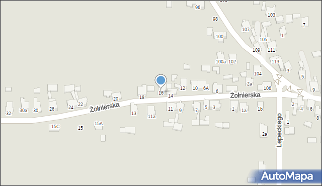 Zawiercie, Żołnierska, 16, mapa Zawiercie