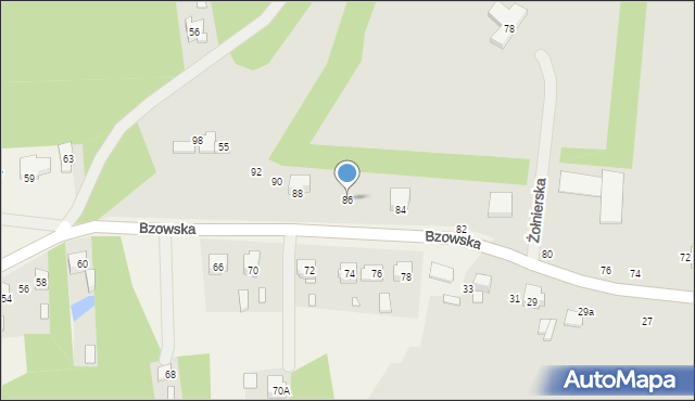 Zawiercie, Żołnierska, 86, mapa Zawiercie