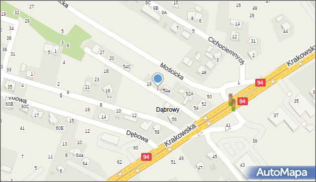 Zbylitowska Góra, Żołędziowa, 16, mapa Zbylitowska Góra