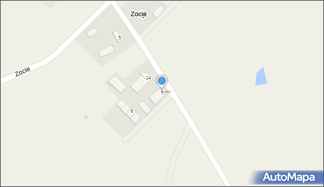 Zocie, Zocie, 7, mapa Zocie