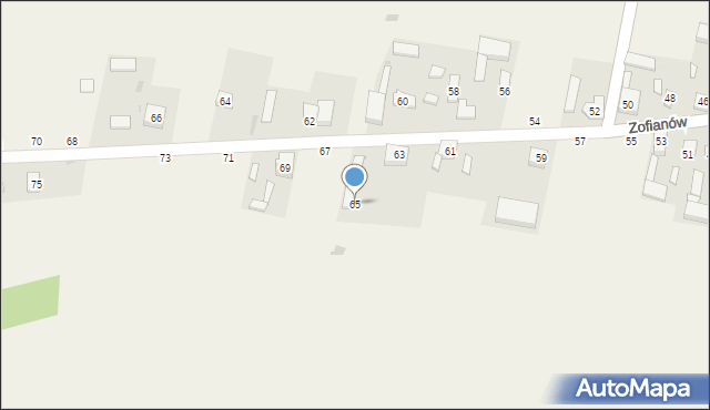 Zofianów, Zofianów, 65, mapa Zofianów