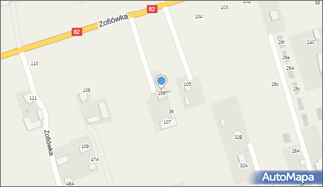 Zofiówka, Zofiówka, 106, mapa Zofiówka