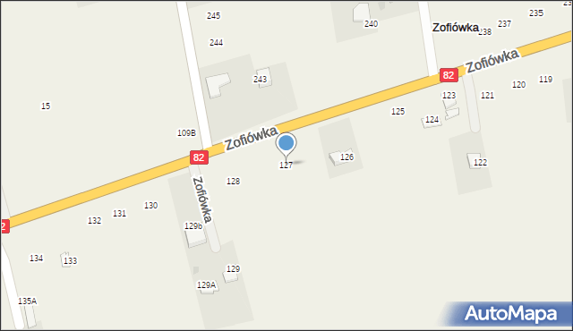 Zofiówka, Zofiówka, 127, mapa Zofiówka