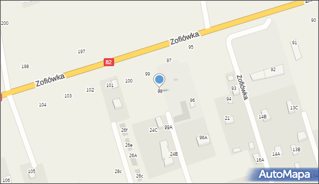 Zofiówka, Zofiówka, 98, mapa Zofiówka