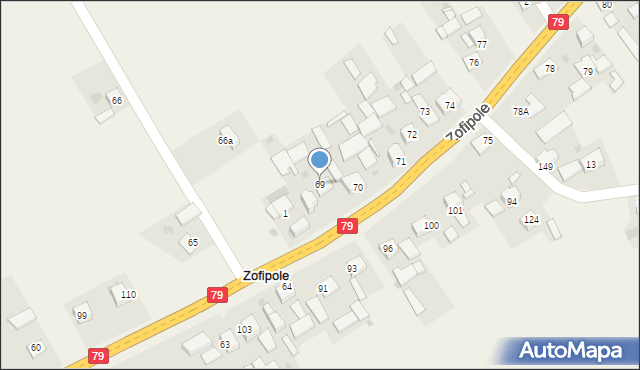 Zofipole, Zofipole, 69, mapa Zofipole