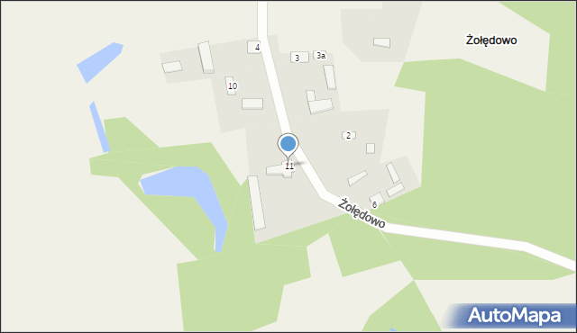 Żołędowo, Żołędowo, 11, mapa Żołędowo