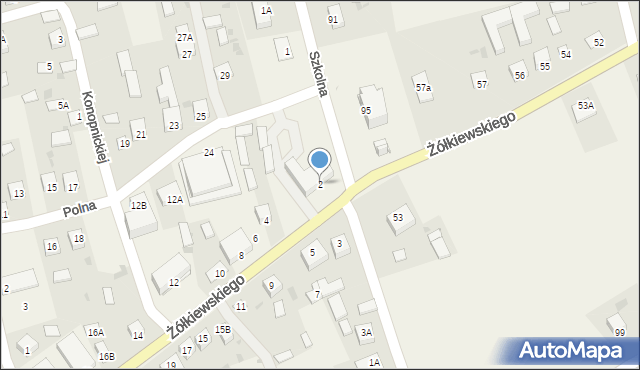 Żółkiewka-Osada, Żółkiewskiego Stanisława, hetm., 2, mapa Żółkiewka-Osada